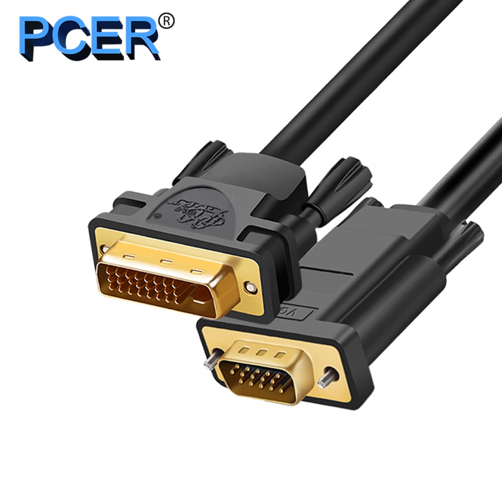 PCER-DVI 24 + 5 VGA ̺ , DVI Male to VGA..